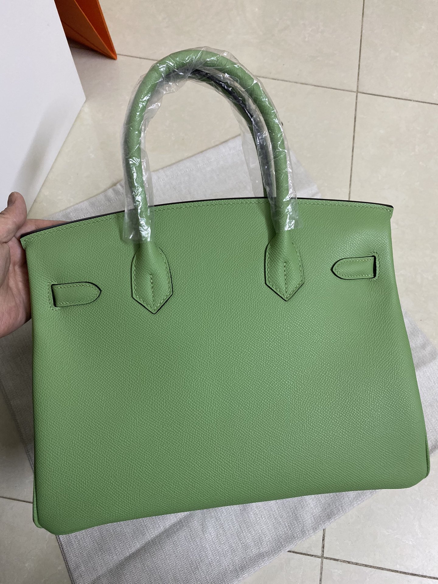 Hermes Birkin 35CM Epsom Leather Handbag Green Kiwi